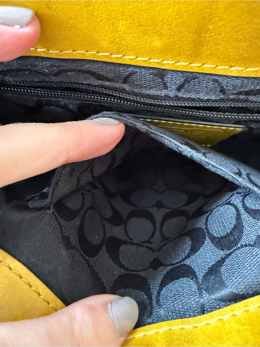 Coach Yellow Leather Satchel with Top Handle - Picture 5 of 16